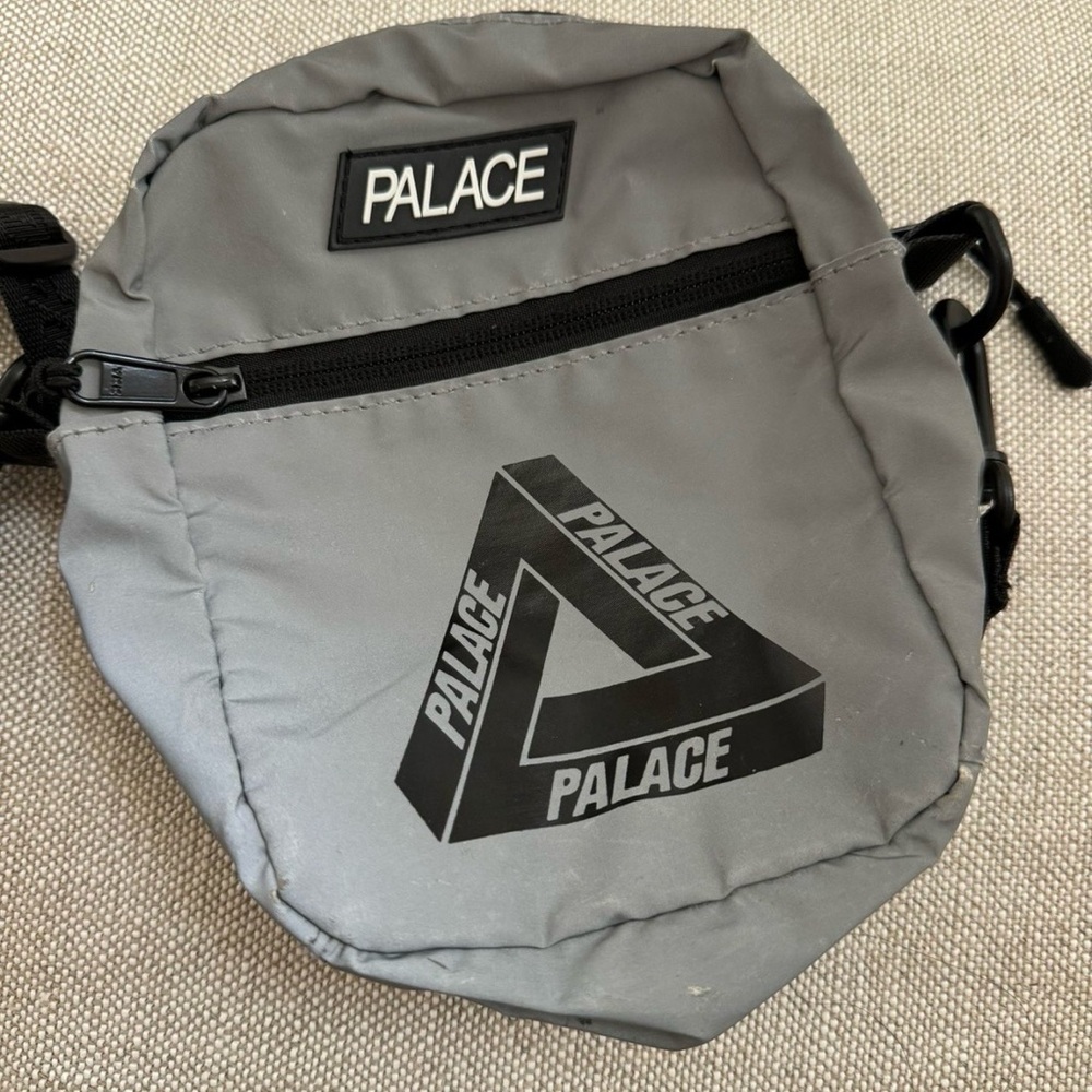 Palace silver grey reflective crossbody bag